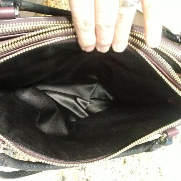 COACH 28160 BOROUGH Pebbled Oxblood Leather Satchel Handbag Rare Retired - Picture 11 of 12